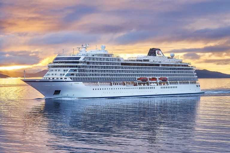 The Viking Sky in Lofoten, Norway, on its way to the North Cape. Just before midnight the rain stopped, the midnight sun appeared, and so did the Viking Sky. It was a truly exceptional moment.