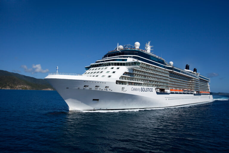 Celebrity Solstice  Aerial Images on ship leaving Tortola, BVI