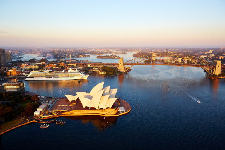 Celebrity Solstice solstice, SL, Australia, Sydney Harbor, Ship exterior, Cityscapes, Sydney Opera House, Landmark,  arch bridge